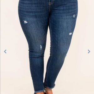 Chic Soul, dark wash skinny jeans